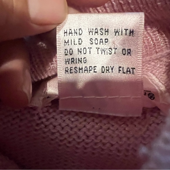 Vintage Jaclyn Smith Embellished Sweater Mock Neck Pink M Whimsy Cottagecore - Picture 6 of 6